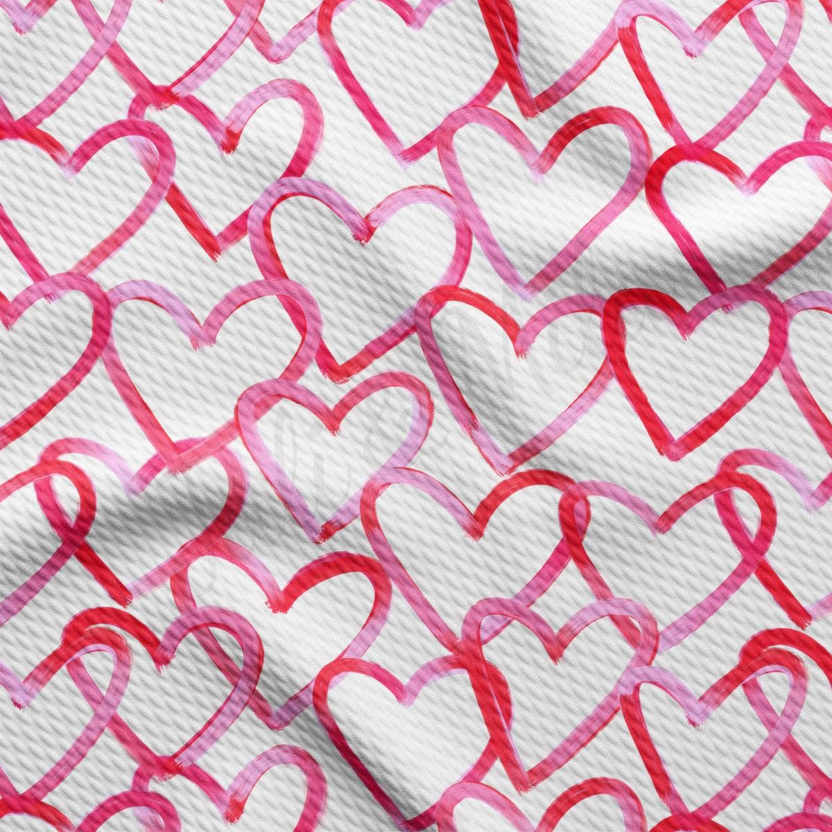 a red and white background with hearts drawn on it