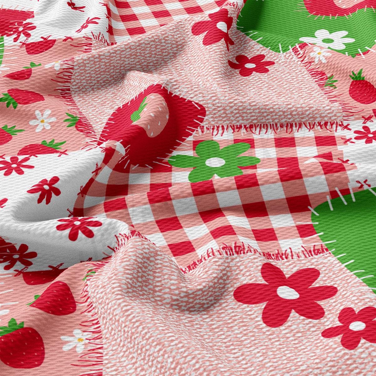 a close up of a red and white checkered fabric