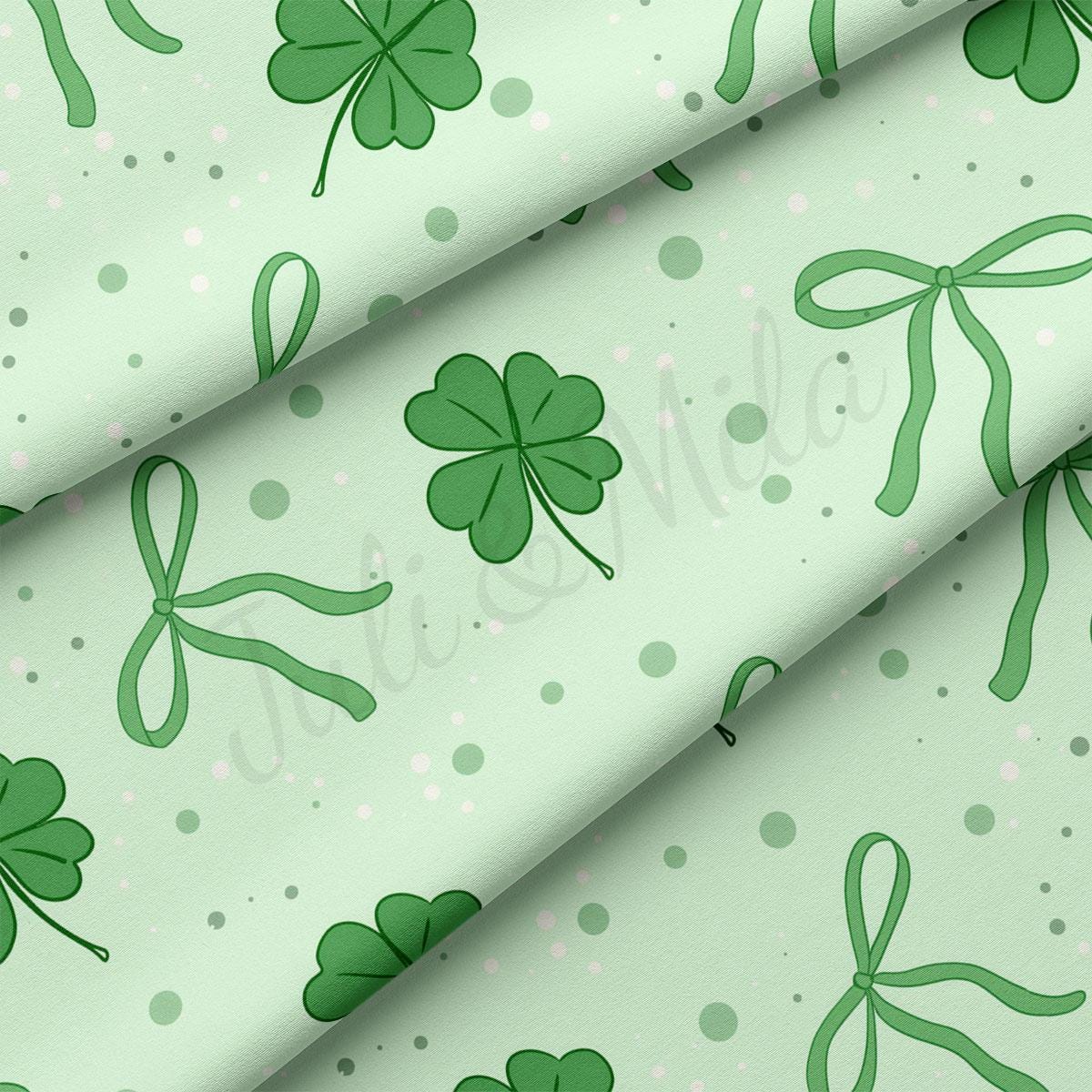 a green background with shamrocks on it