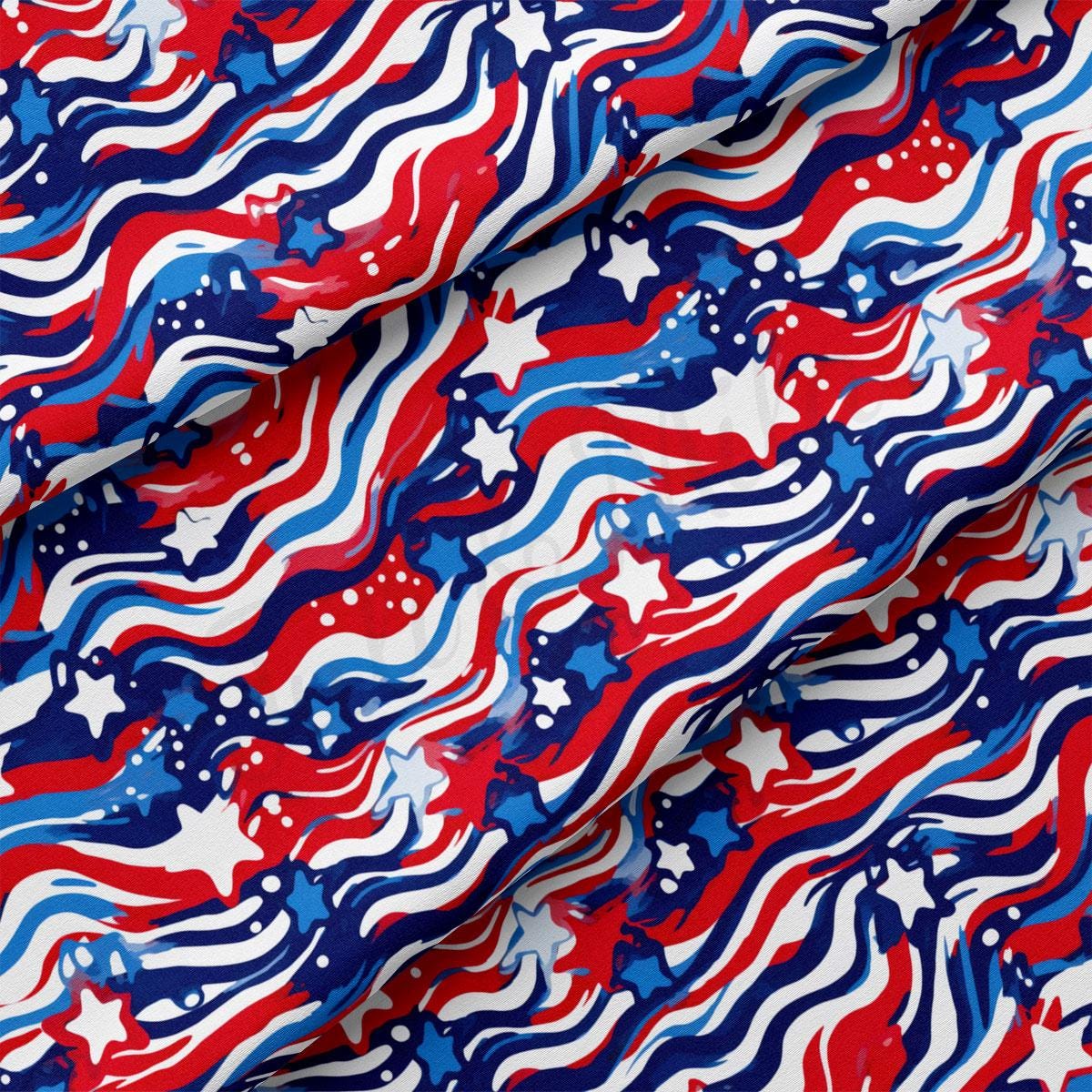 a red, white, and blue pattern on a fabric