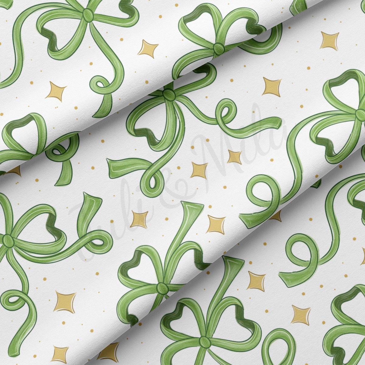 a close up of a green ribbon on a white background