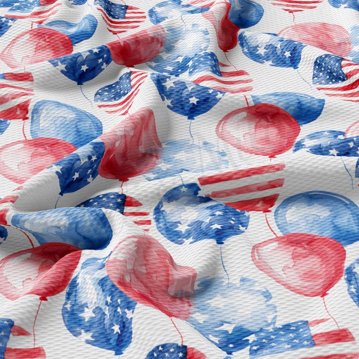 a red, white, and blue pattern of balloons