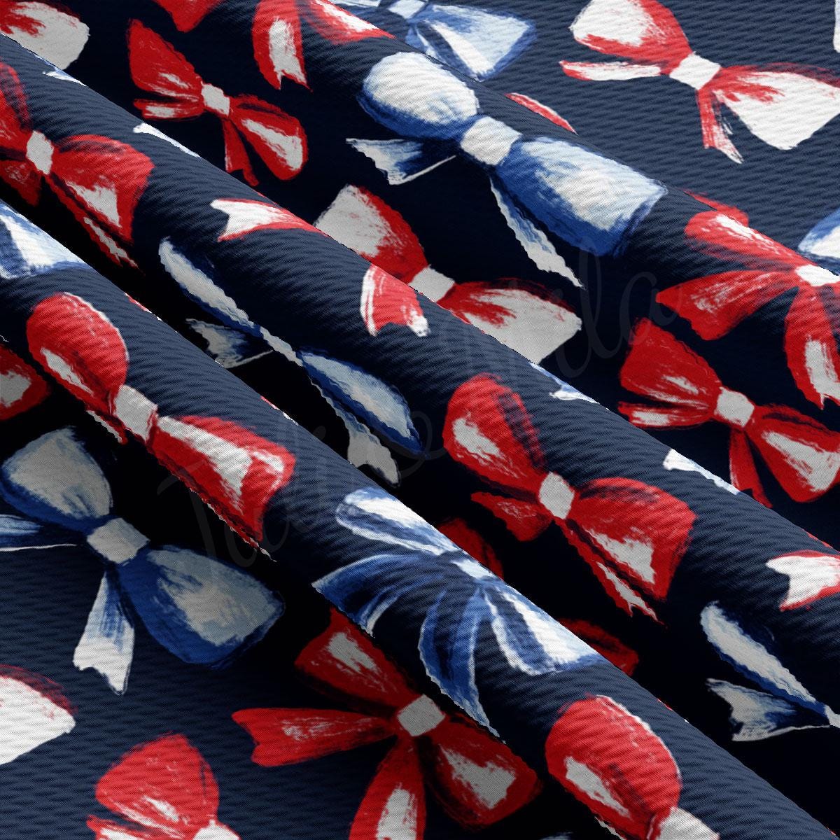 red, white and blue bows on a blue background