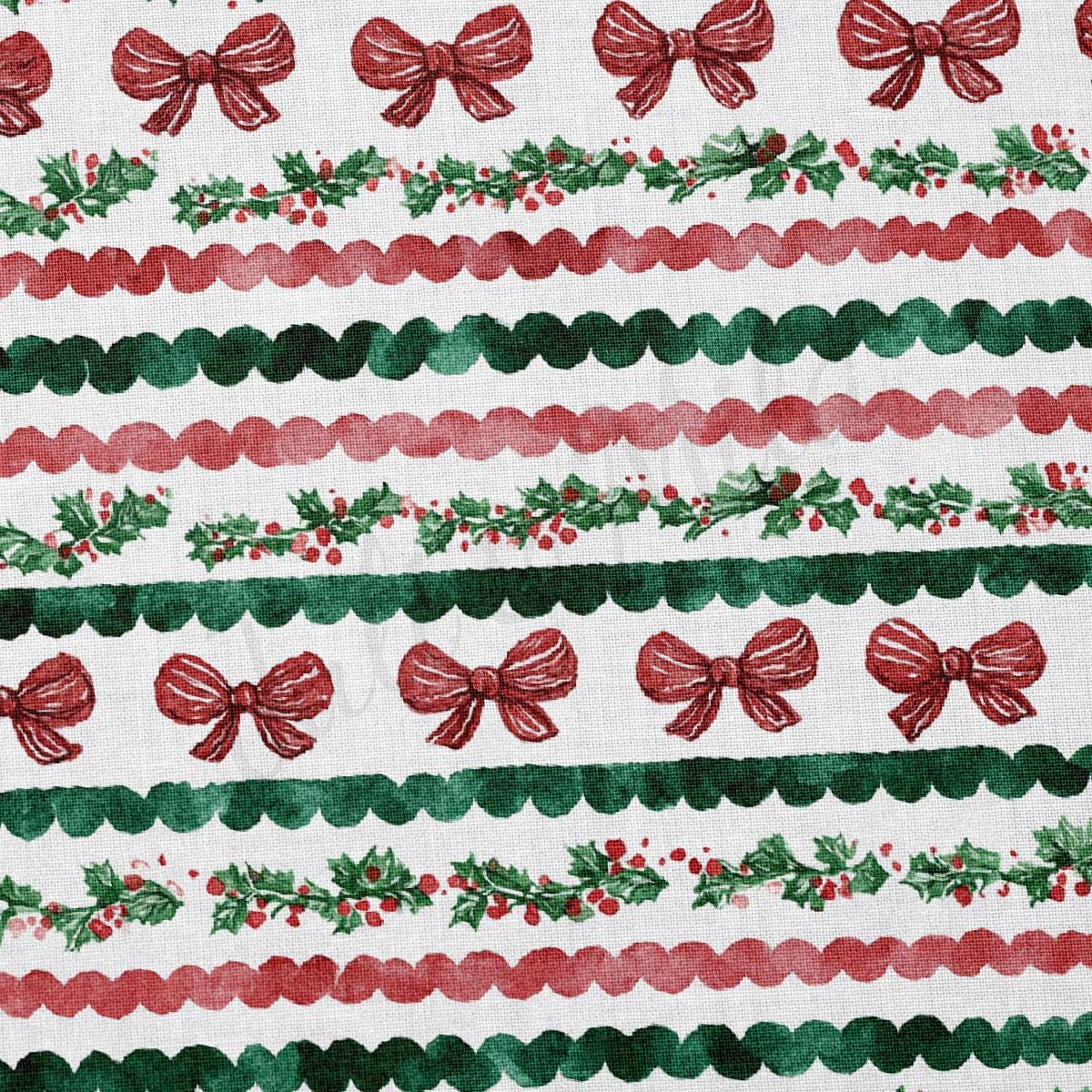 Christmas 100% Cotton Fabric By the Yard Printed in USA Cotton Sateen CTN3379