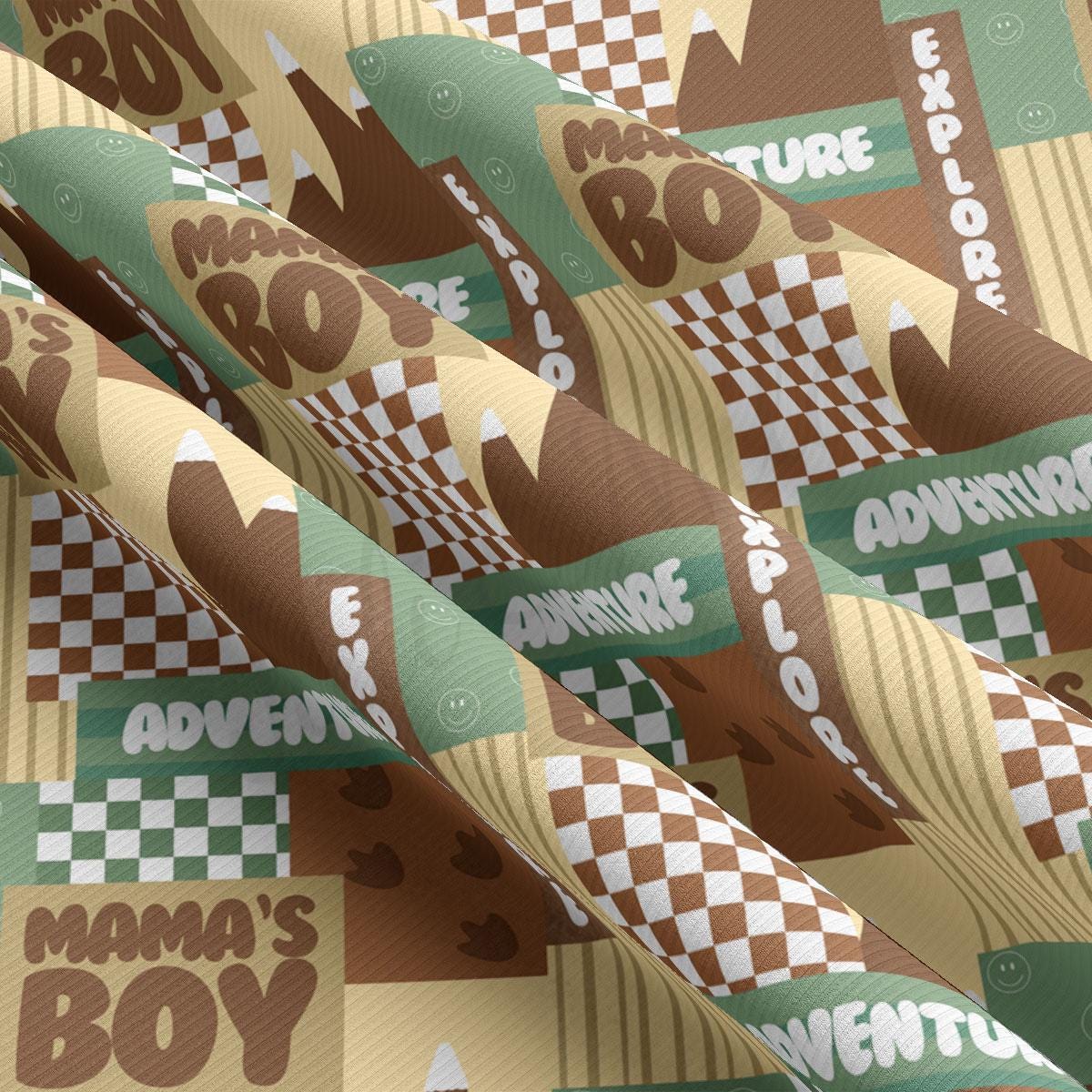 a close up of a pattern of brown and green items