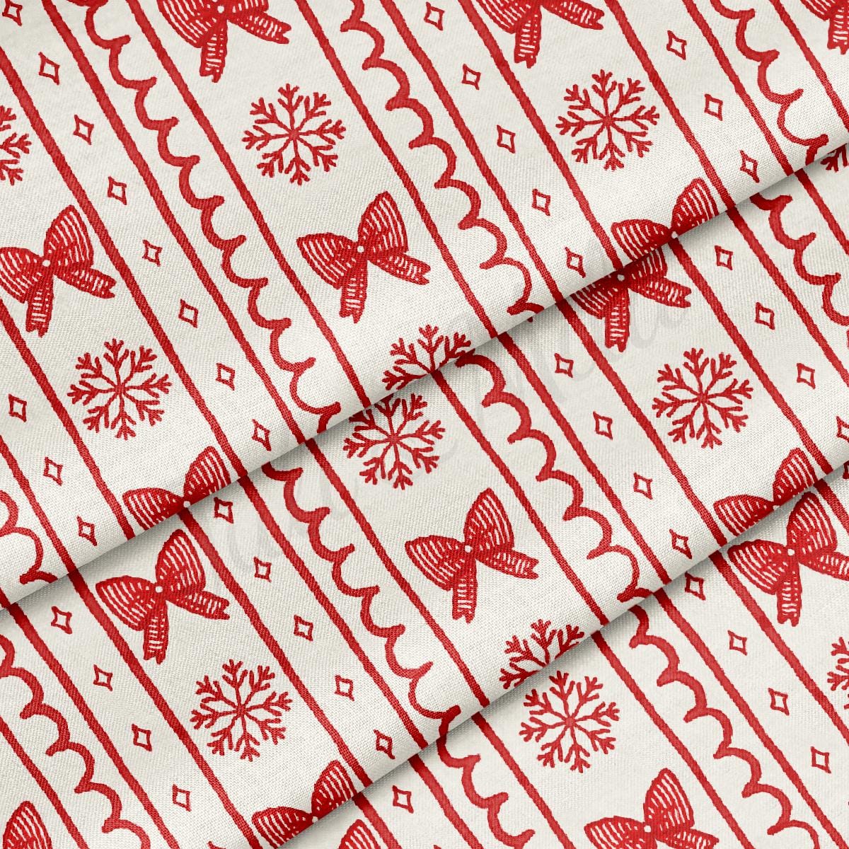 Christmas 100% Cotton Fabric By the Yard Printed in USA Cotton Sateen CTN3373