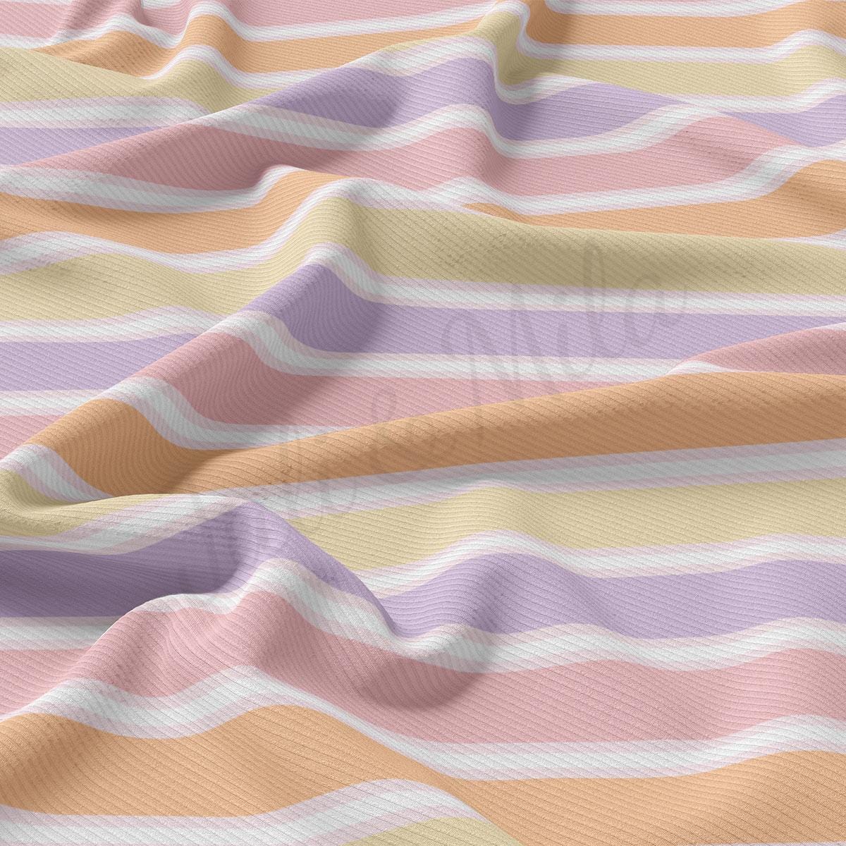 a pink, yellow, and purple striped fabric