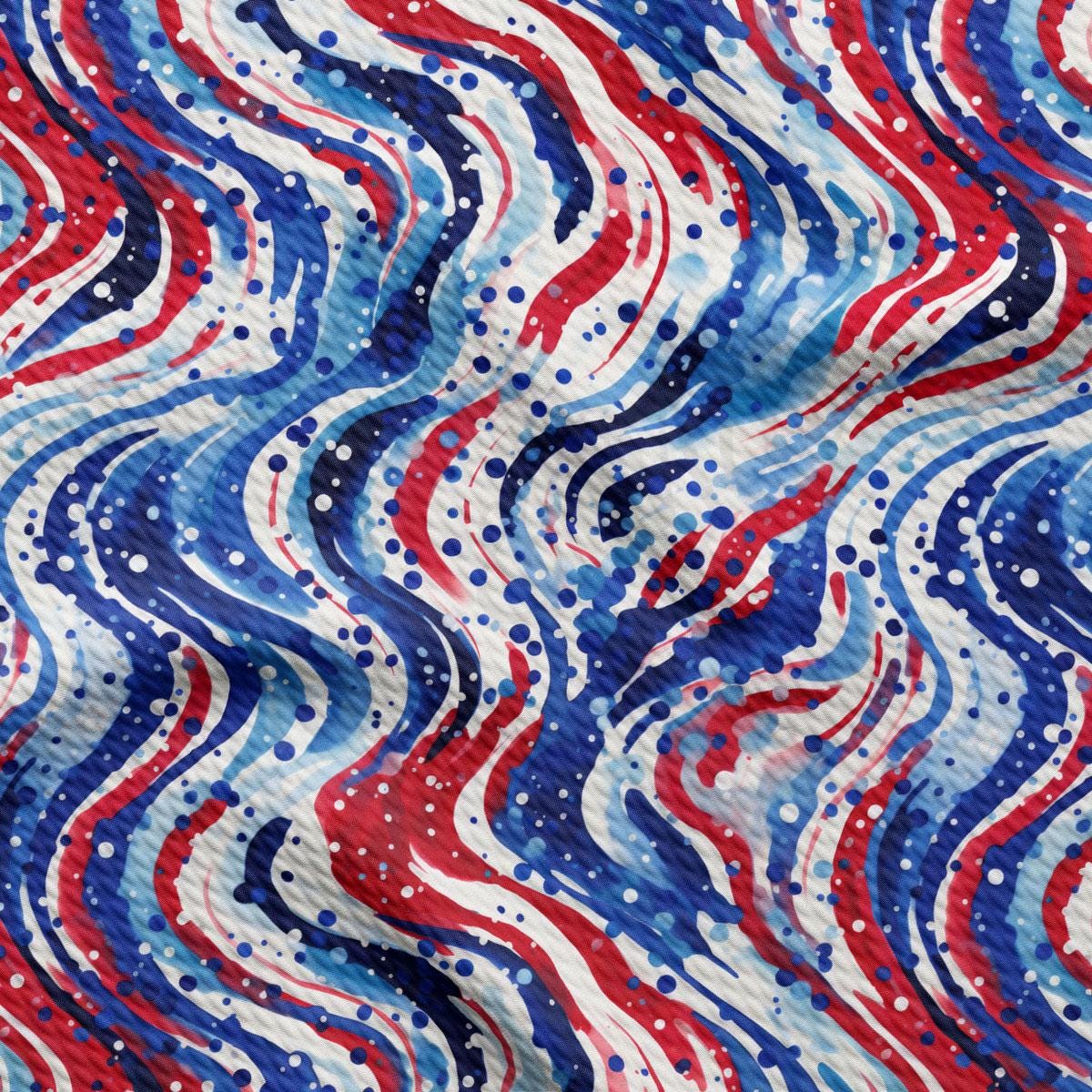 a red, white, and blue pattern on fabric