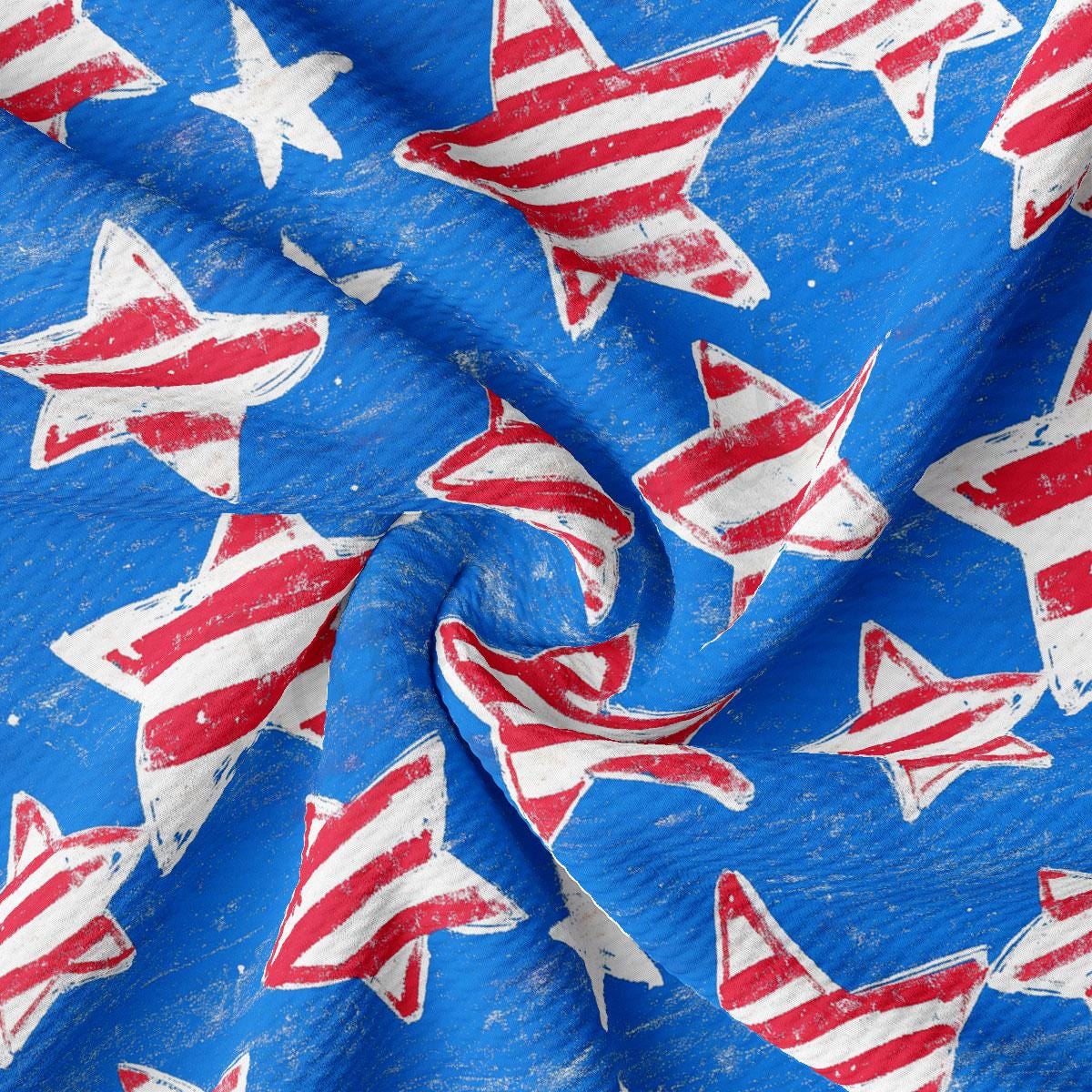 a red, white and blue pattern of stars on a blue background