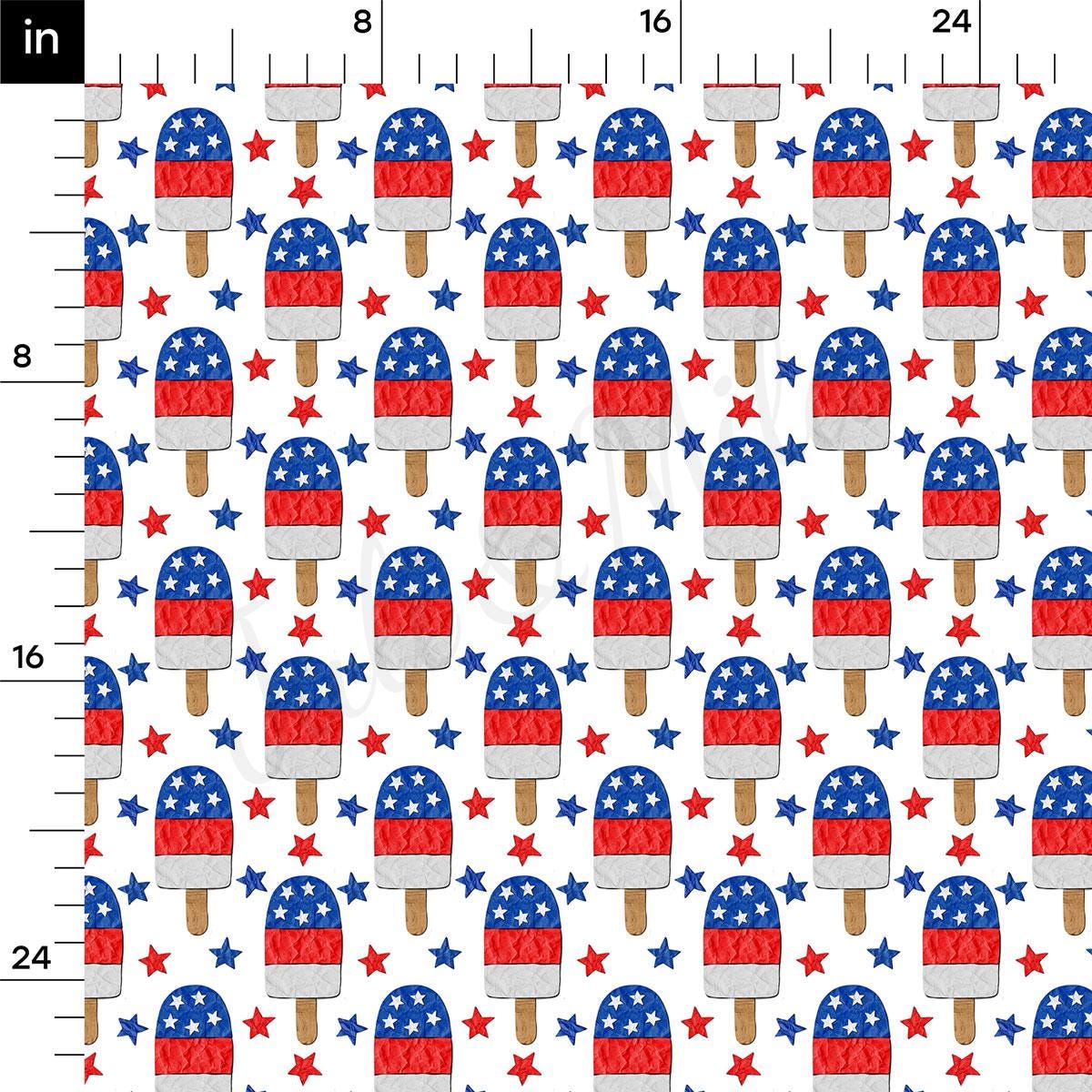 a ruler with a pattern of ice cream cones and stars