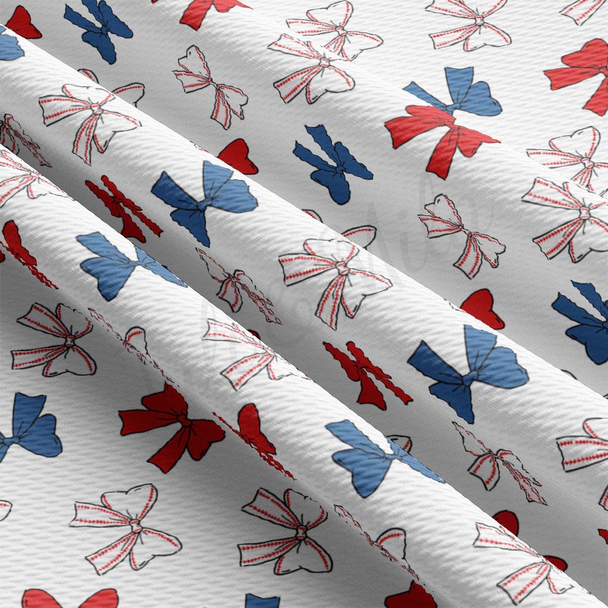 a white background with red, white, and blue bows