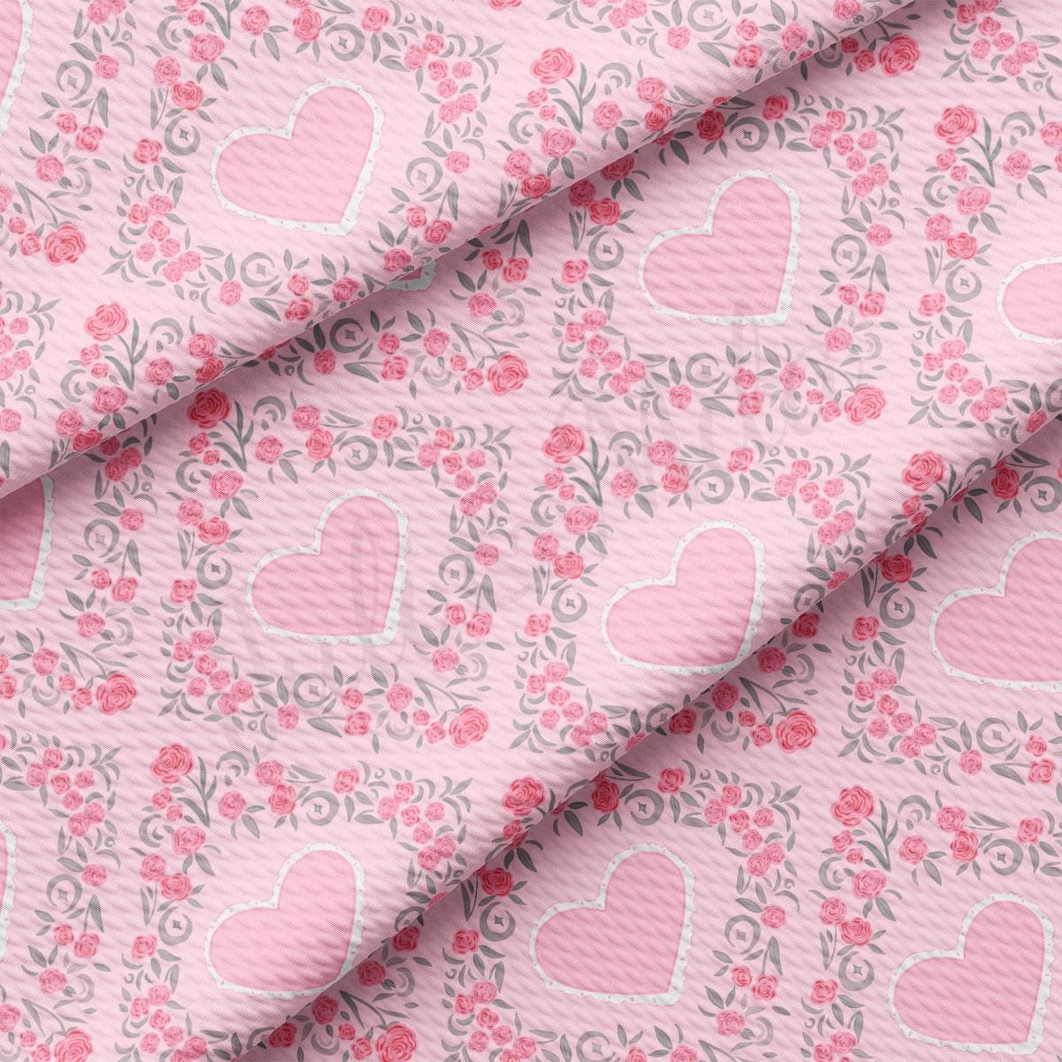 a pink background with hearts and flowers