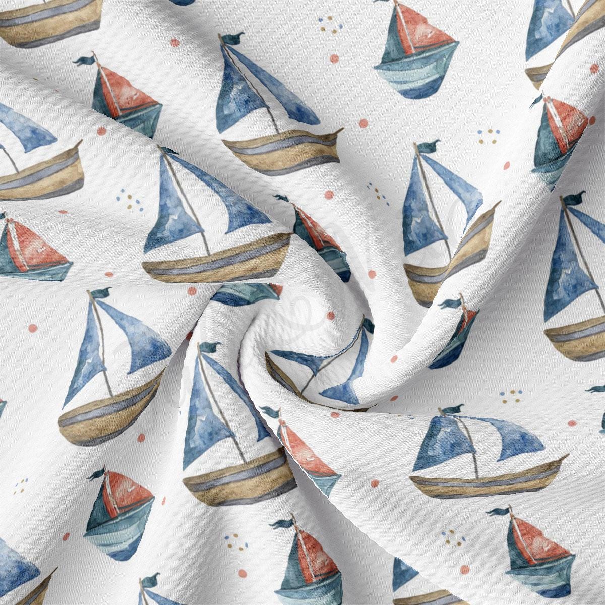 a sailboat pattern on a white background