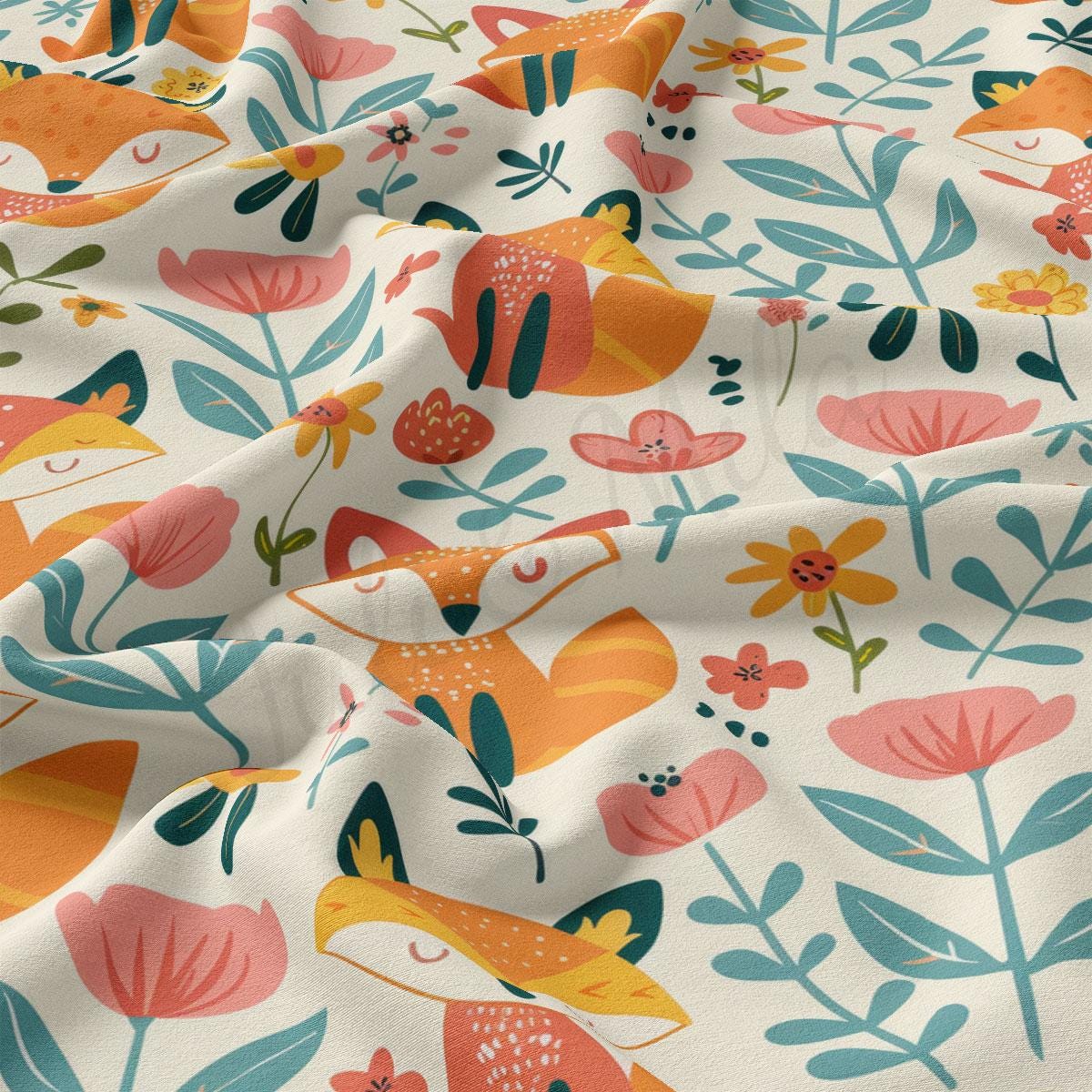 a close up of a fabric with flowers and birds on it