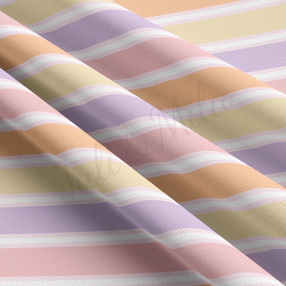 a multicolored striped fabric is shown
