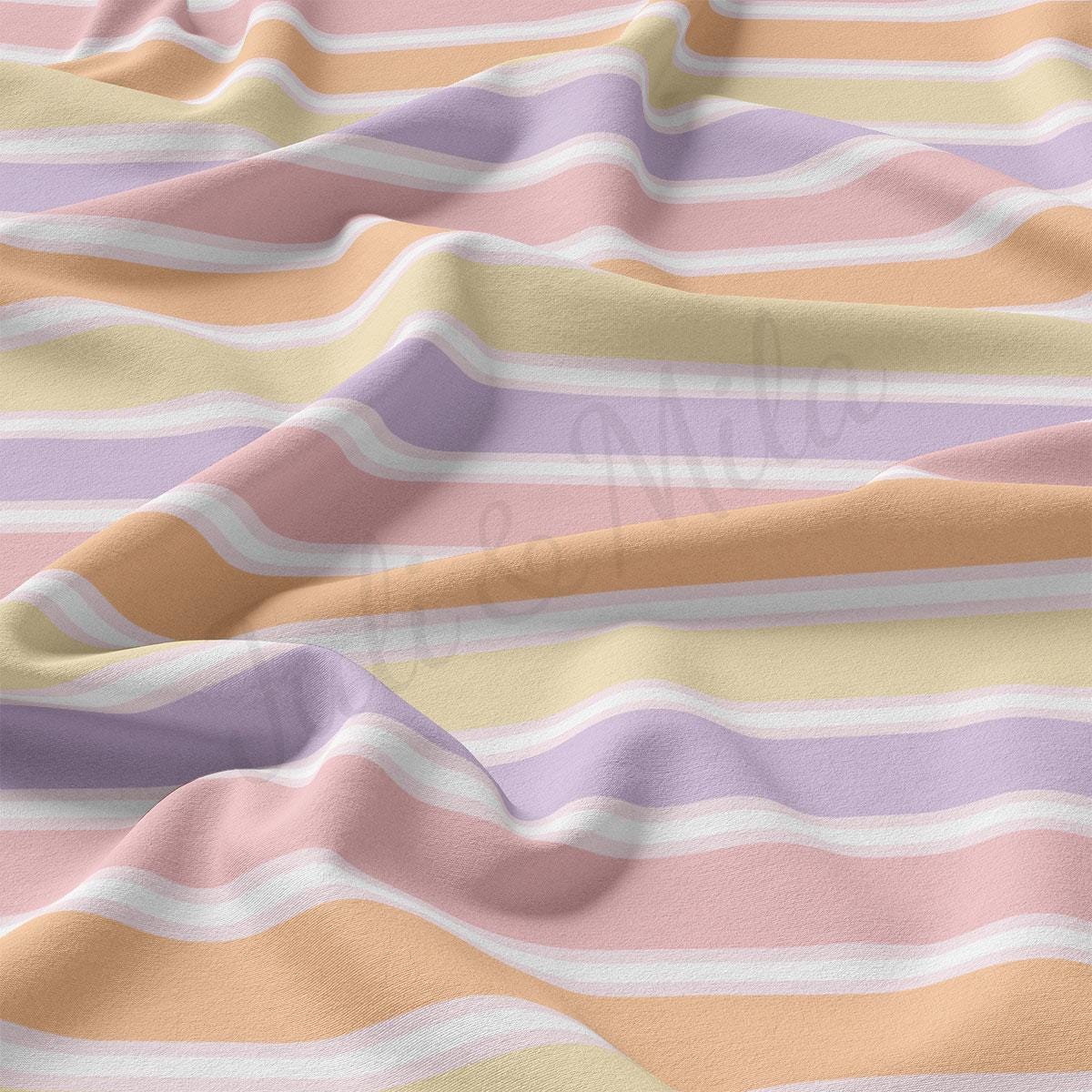 a pink, yellow, and purple striped fabric