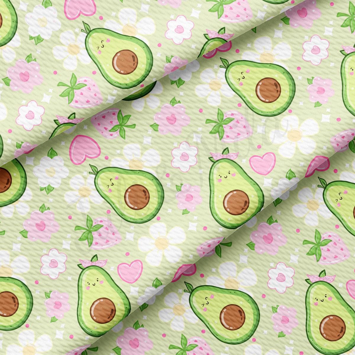 an avocado pattern on a green background