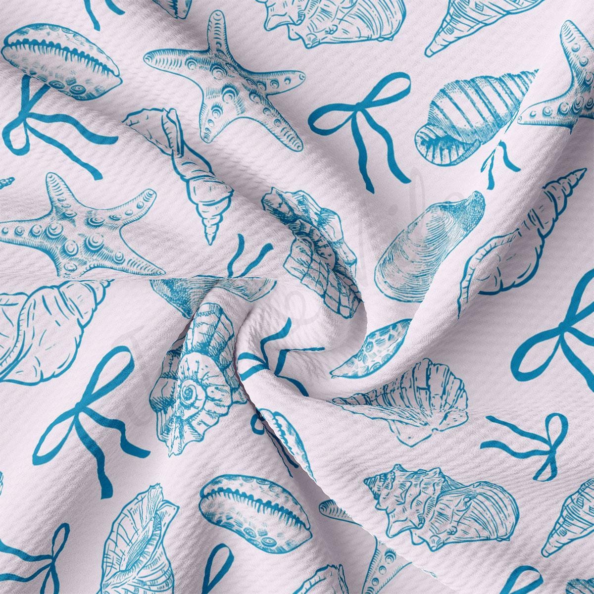 a close up of a blue and white fabric