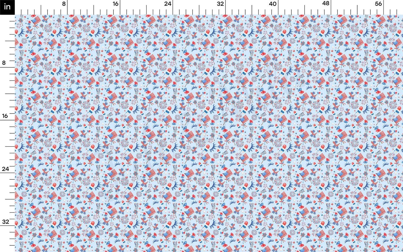 a blue and red pattern on a white background