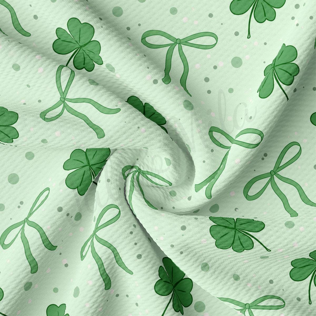 a green shamrock pattern on a white background