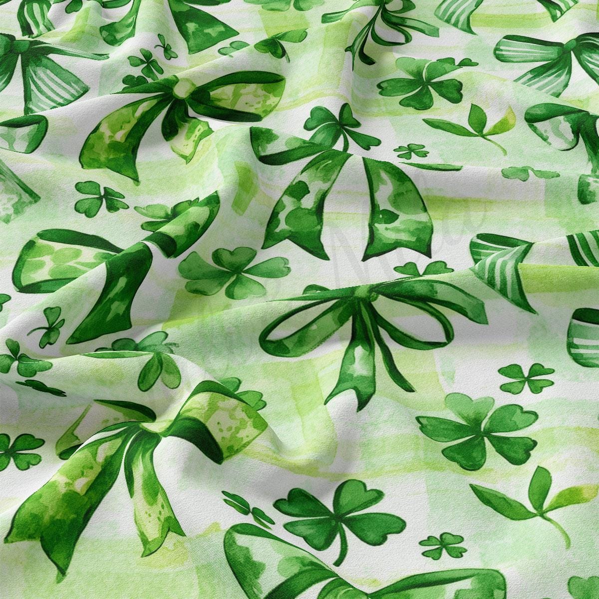a close up of a green and white fabric
