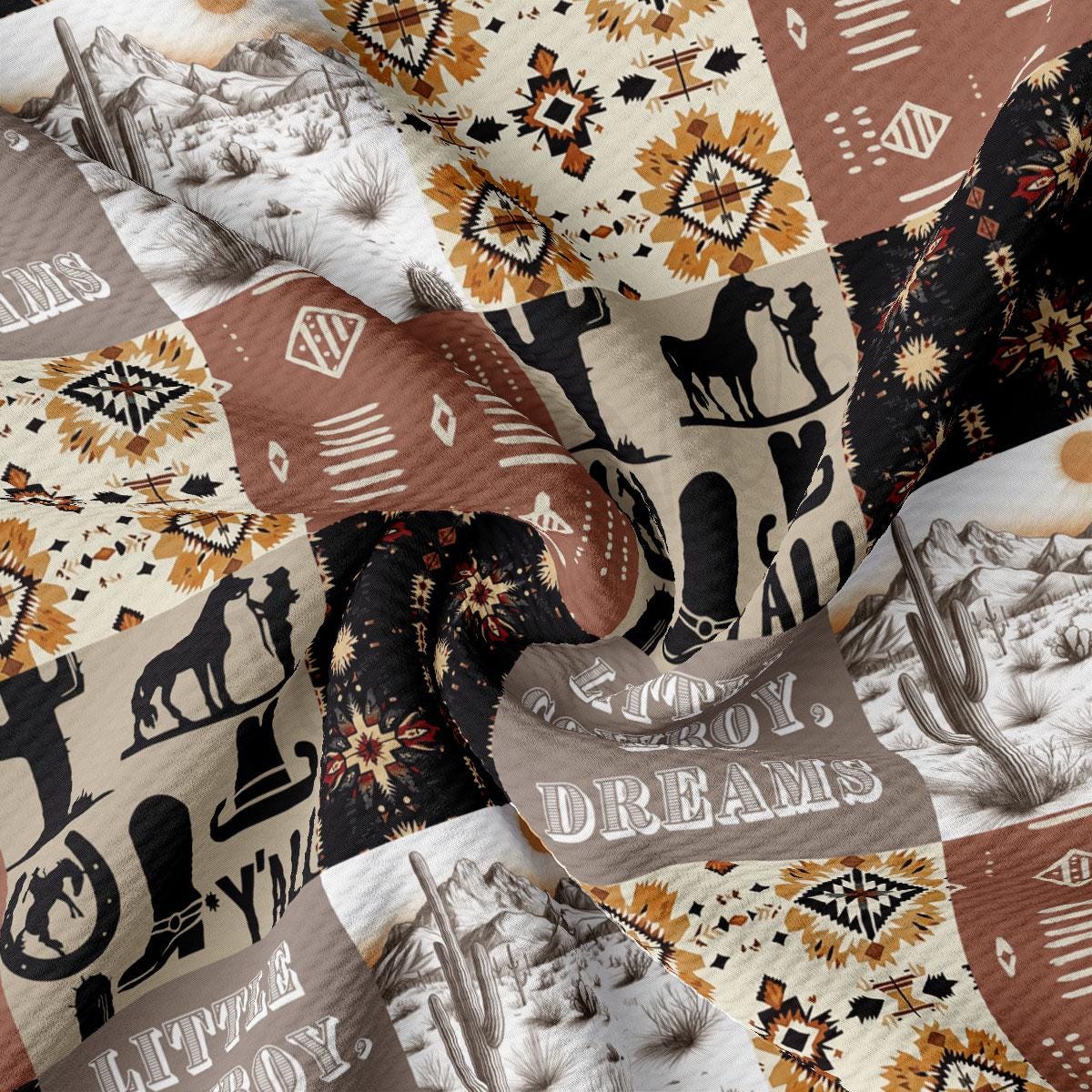 The image is a collage of various desert-themed images, including silhouettes of animals, cacti, and mountains, along with the text &quot;Little Boy&quot; and &quot;Dreams&quot;.