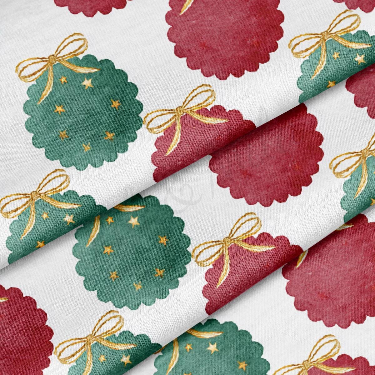 Christmas 100% Cotton Fabric By the Yard Printed in USA Cotton Sateen CTN3392