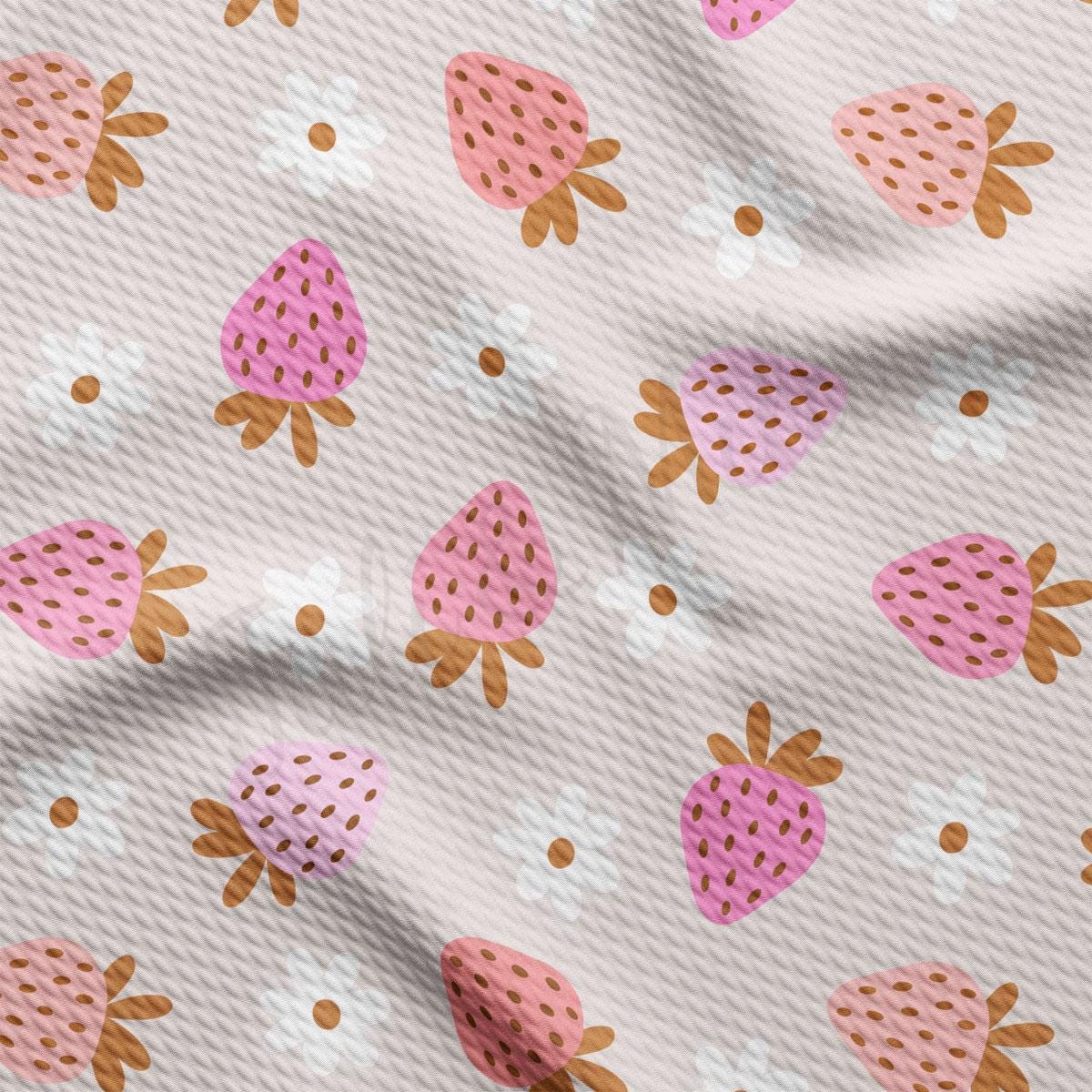 a pattern of strawberries on a white background