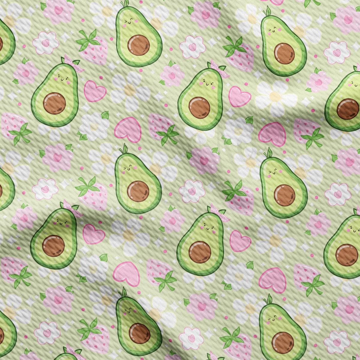 an avocado pattern on a green background