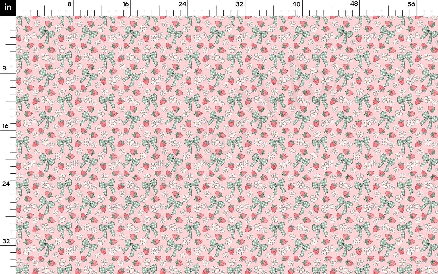 a pink and green flower pattern on a pink background