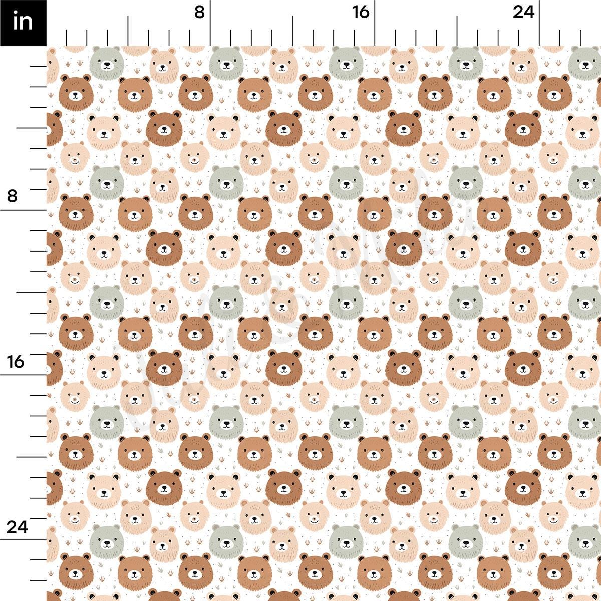 a ruler with a bunch of bears on it