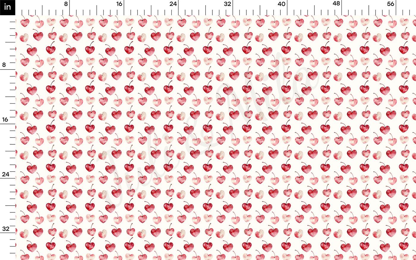 a repeating pattern of red hearts on a white background.