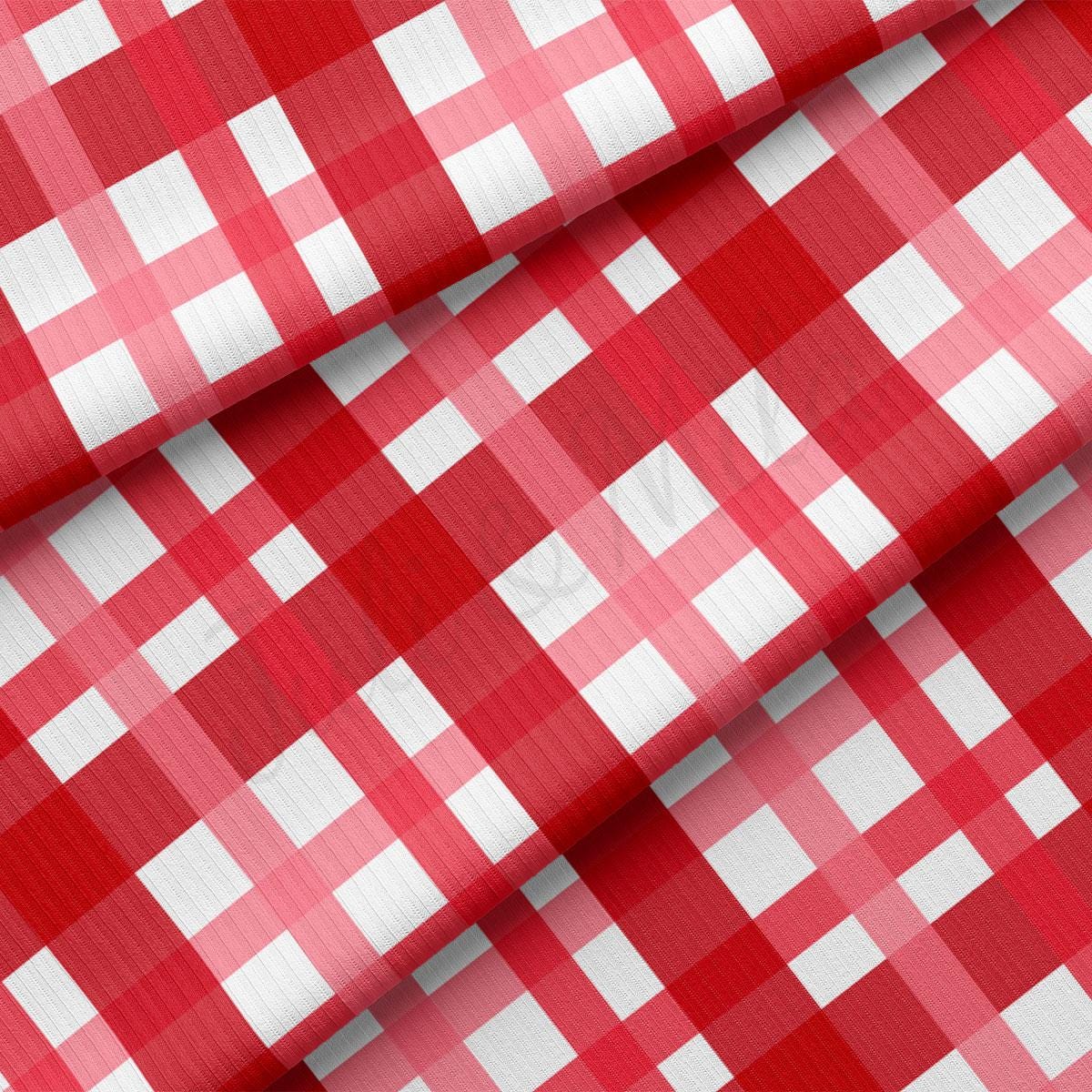a red and white checkered table cloth
