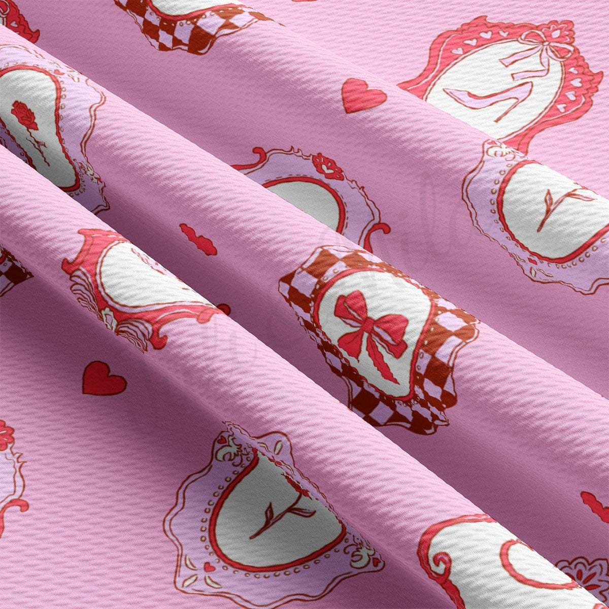 a close up of a pink background with hearts
