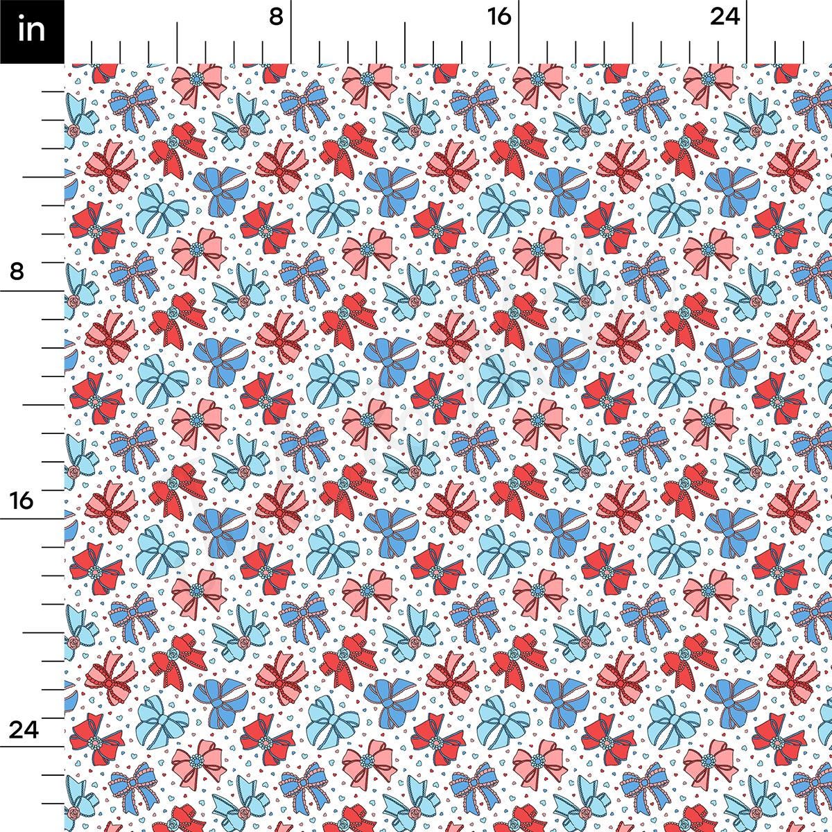 a ruler with a pattern of red, white and blue flowers on it