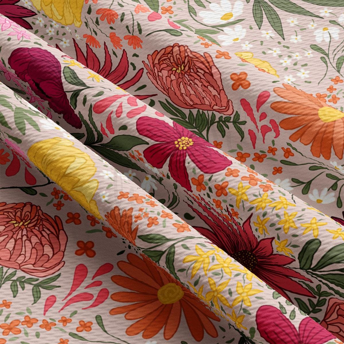 a close up of a flowered fabric
