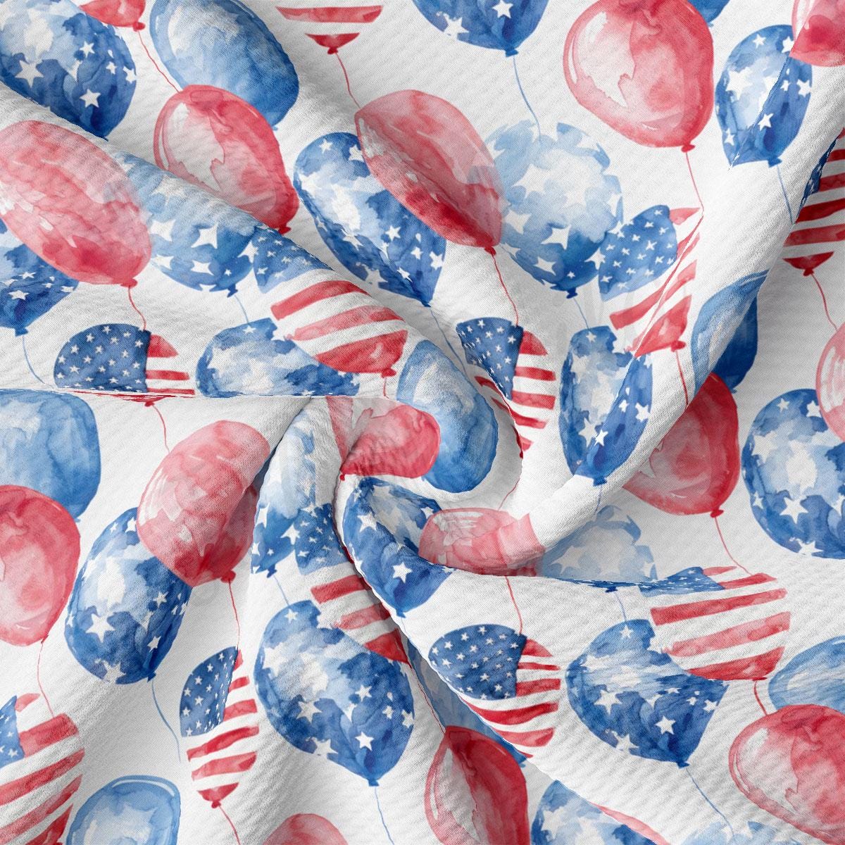 a red, white, and blue pattern of balloons