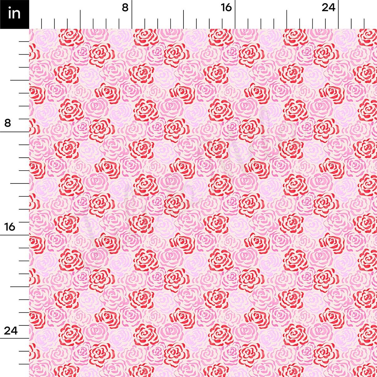 a ruler with a rose pattern on it