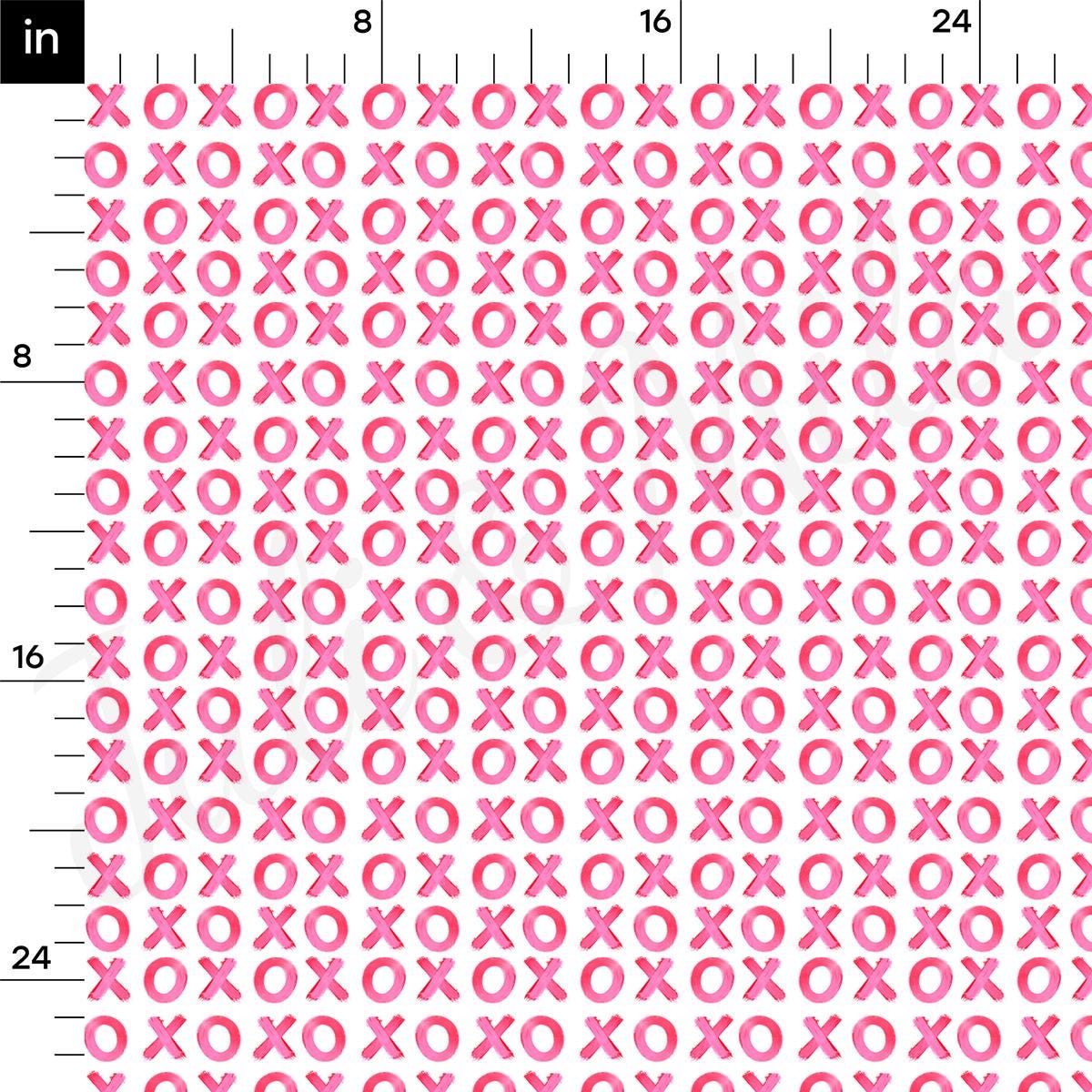 a ruler with a pink pattern on it
