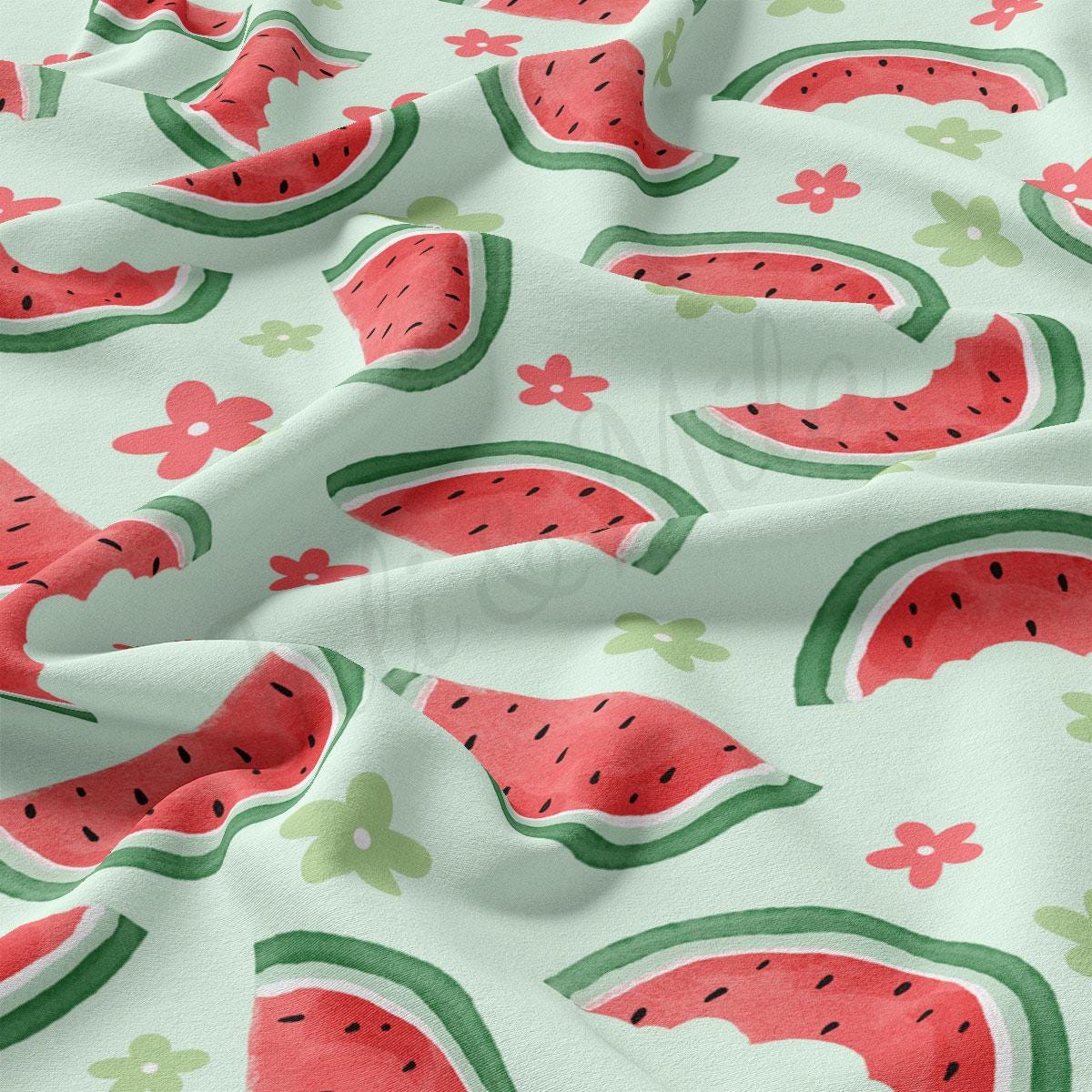 a watermelon print on a white background
