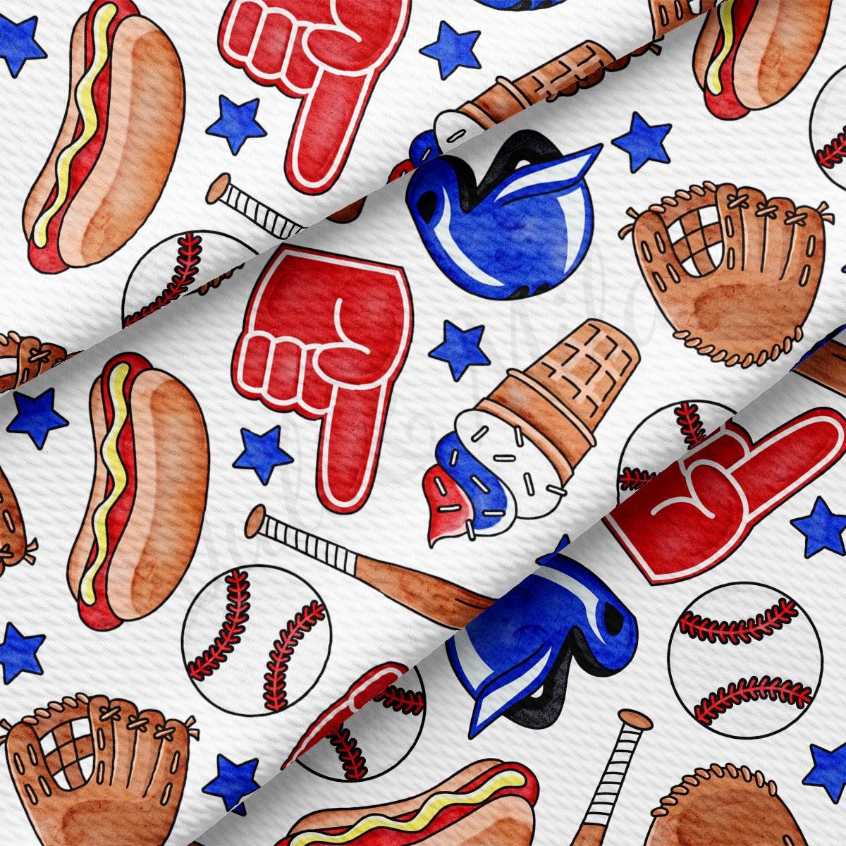 a watercolor drawing of a pattern of sports related items
