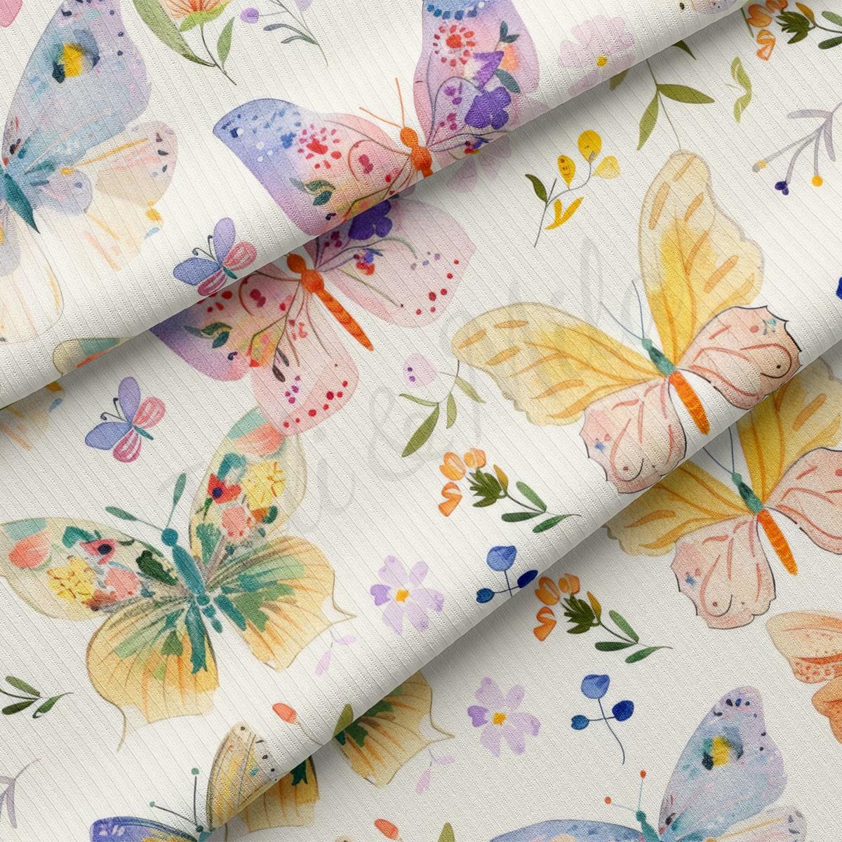 a close up of a pattern of butterflies on a white background