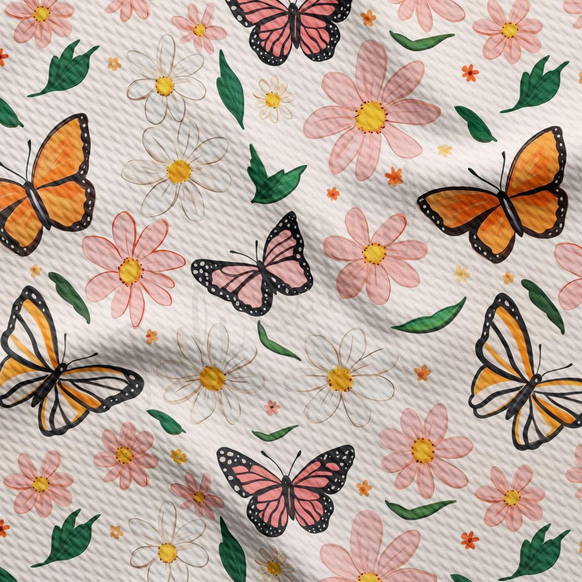 a bunch of butterflies on a white background
