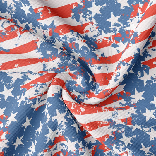 a red, white and blue american flag fabric