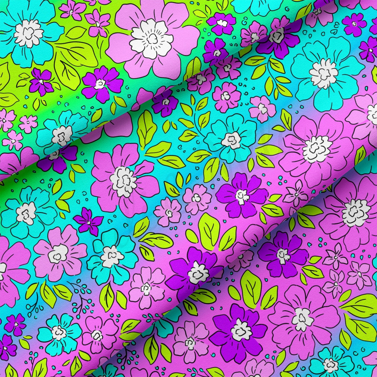 DBP Fabric Double Brushed Polyester DBP2720 Floral Flowers