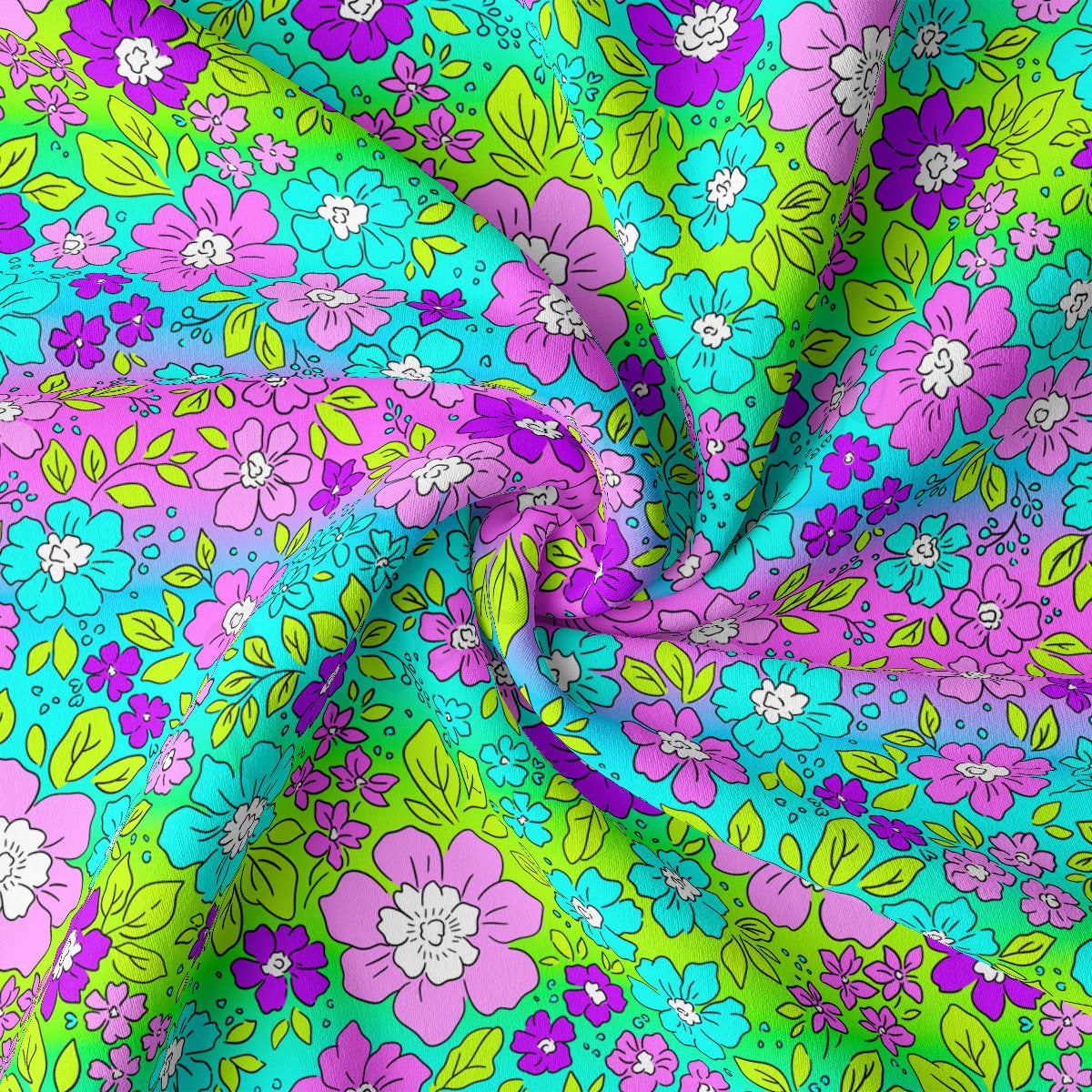 DBP Fabric Double Brushed Polyester DBP2720 Floral Flowers