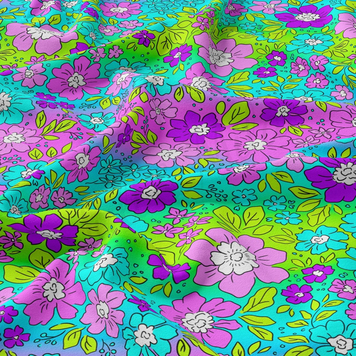 DBP Fabric Double Brushed Polyester DBP2720 Floral Flowers