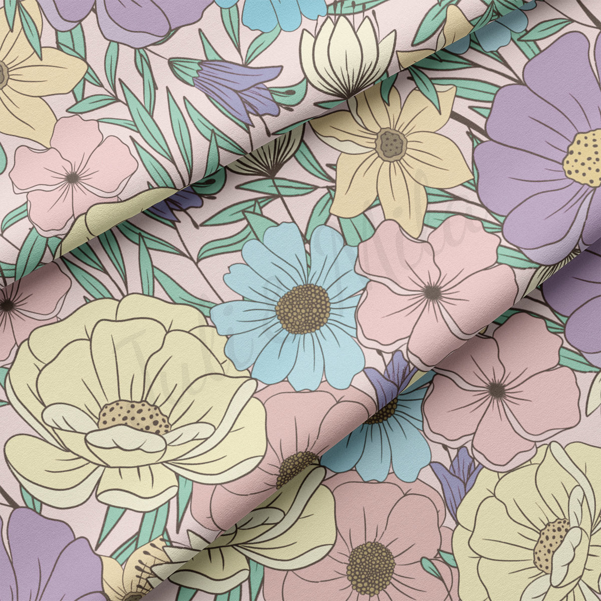 DBP Fabric Double Brushed Polyester DBP2731 Floral