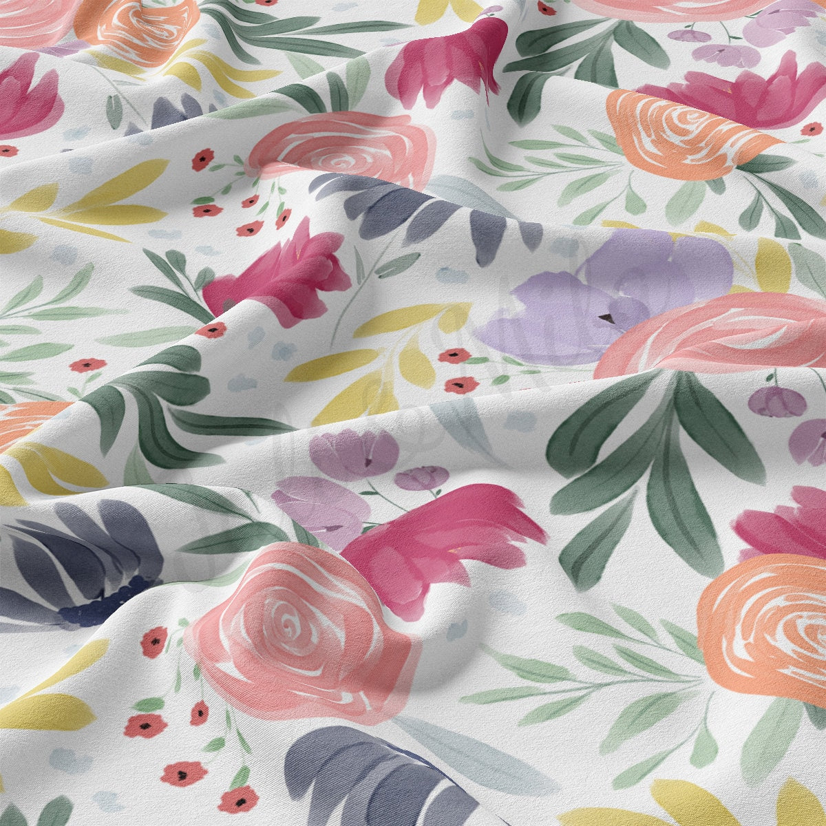 DBP Fabric Double Brushed Polyester Fabric by the Yard DBP Jersey Stretchy Soft Polyester Stretch Fabric DBP2747 Floral Flowers