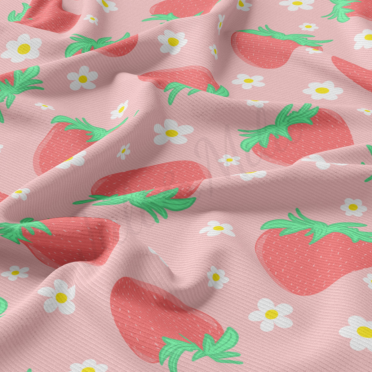 Rib Knit Fabric RBK2727 Strawberry